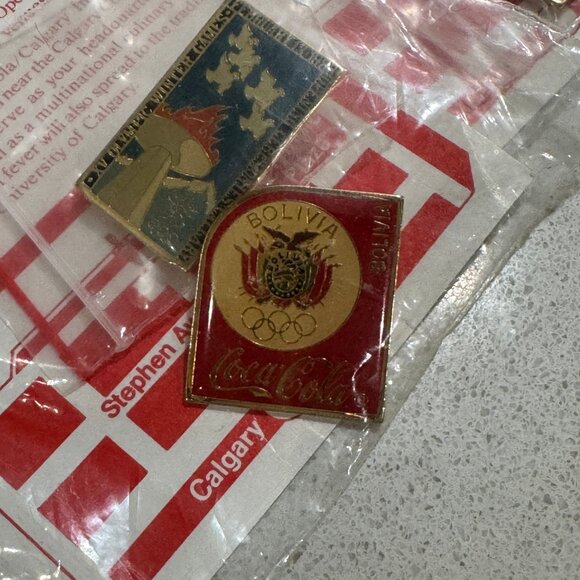 1988 VINTAGE OLYMPICS CALGARY LOT OF 2 SETS PINS COCOA COLA - Picture 3 of 7